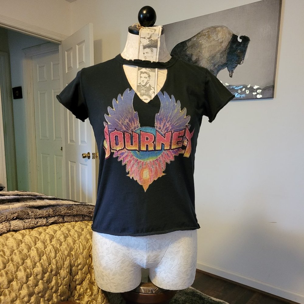 Black Graphic Tee with Colorful Design